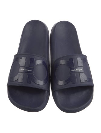 Salvatore Ferragamo Gancini Logo Rubber Slides