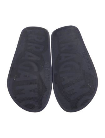 Salvatore Ferragamo Gancini Logo Rubber Slides