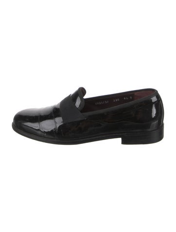Salvatore Ferragamo Loafers Patent Leather Grosgrain Trim US 8 |