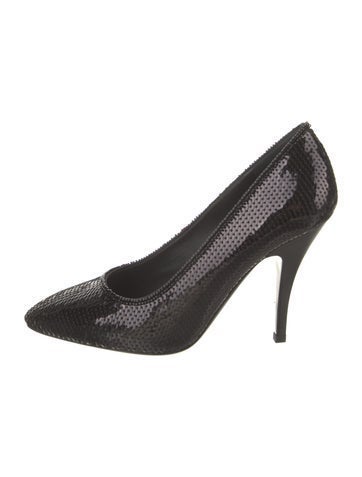 Salvatore Ferragamo Pumps Lambskin Sequin Embellishments 6.5