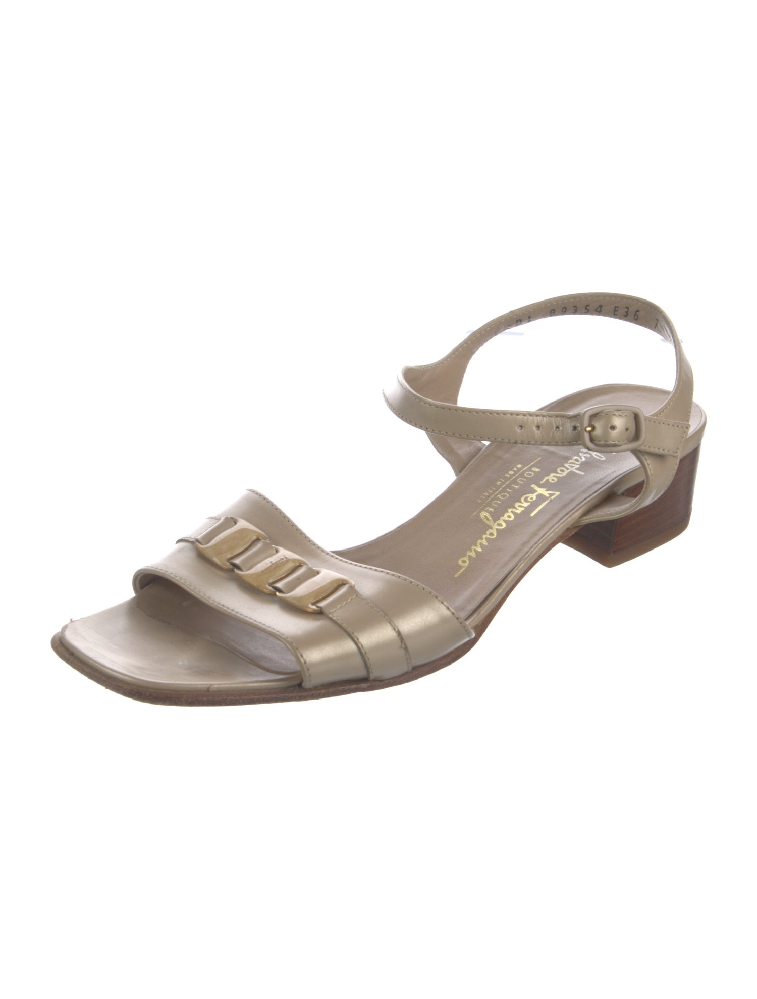 Salvatore Ferragamo Leather Slingback Sandals