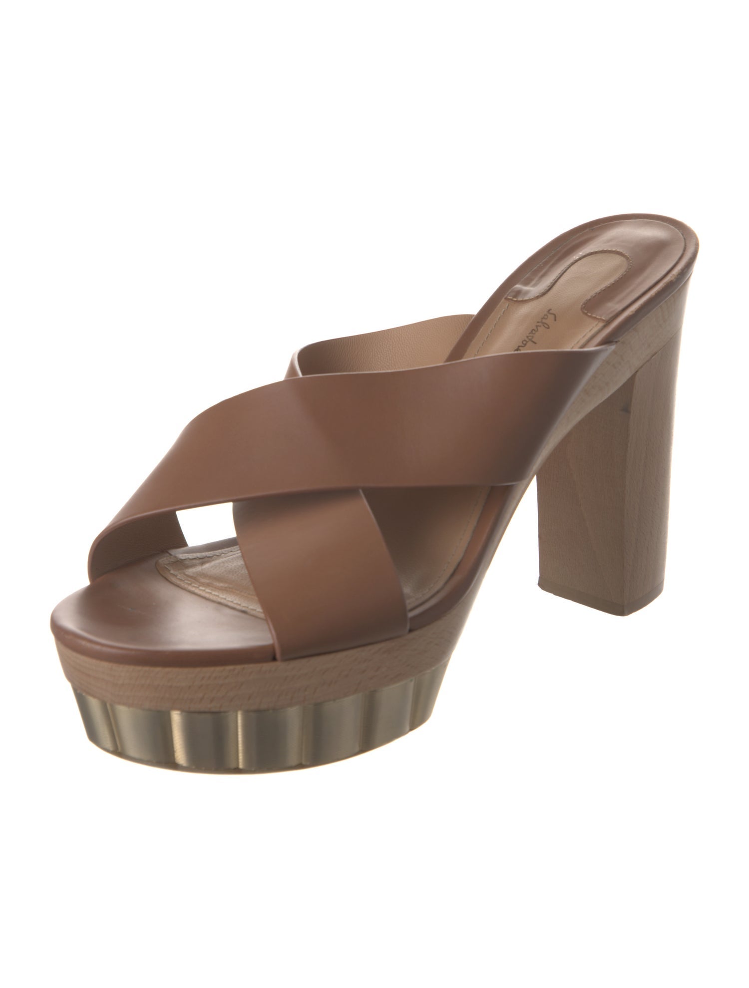 Salvatore Ferragamo Leather Slides