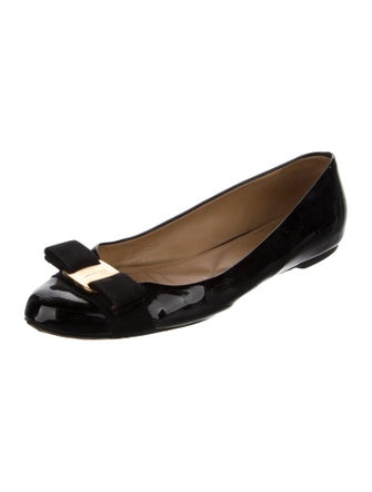 Salvatore Ferragamo Vara Bow Accent Patent Leather Flats
