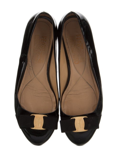 Salvatore Ferragamo Vara Bow Accent Patent Leather Flats