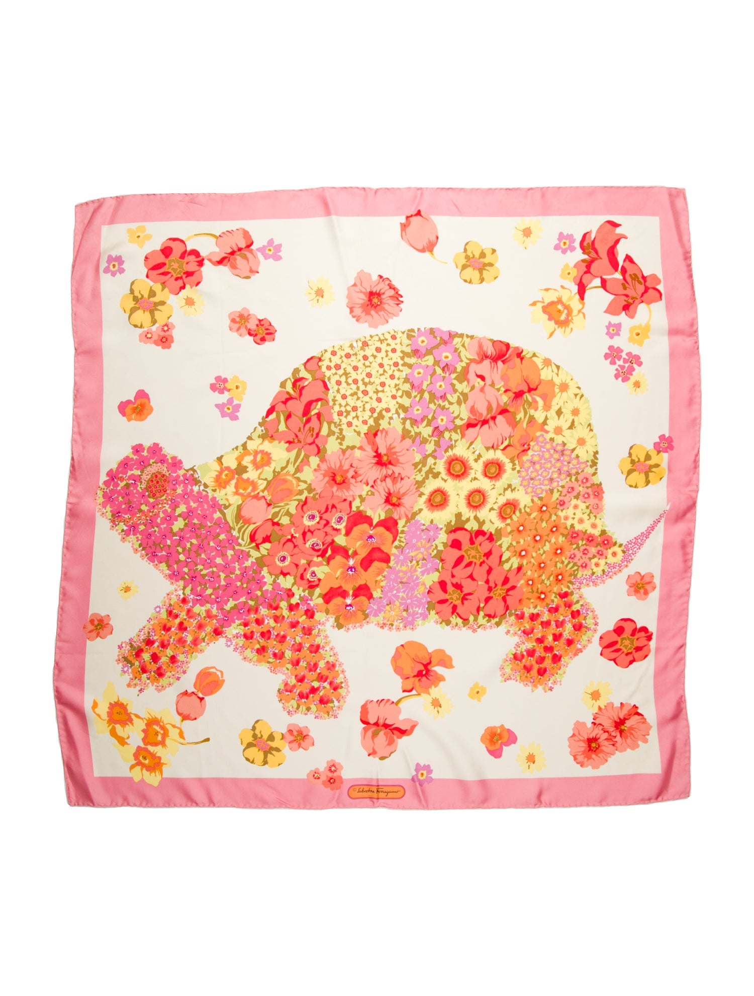 Salvatore Ferragamo Silk Floral Print Scarf