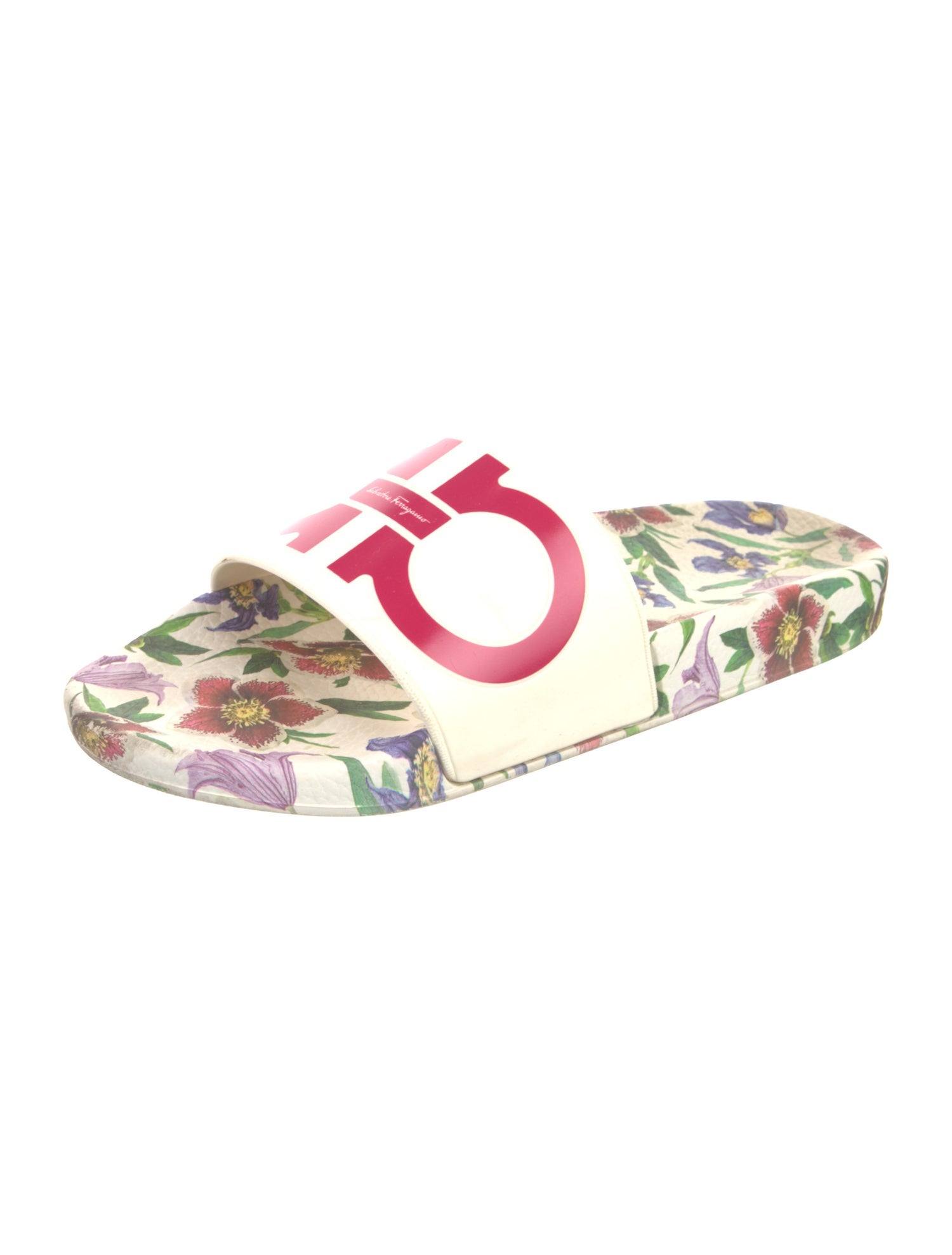 Salvatore Ferragamo Rubber Floral Print Slides