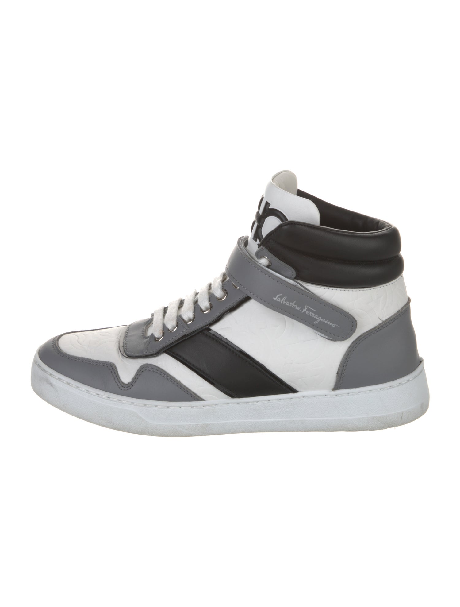 Salvatore Ferragamo Gancini Logo Leather Sneakers