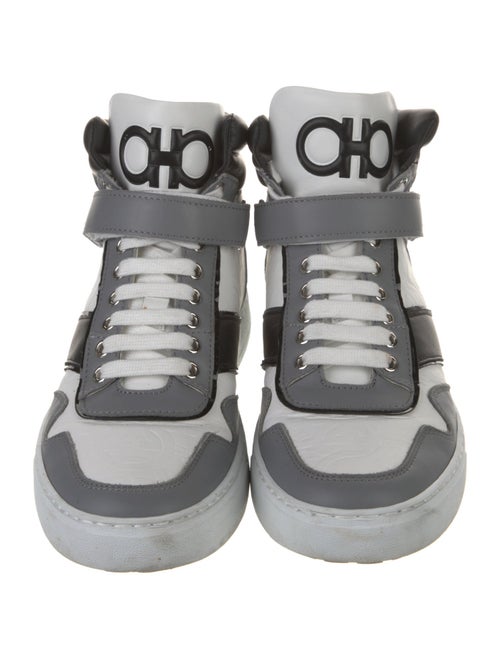 Salvatore Ferragamo Gancini Logo Leather Sneakers