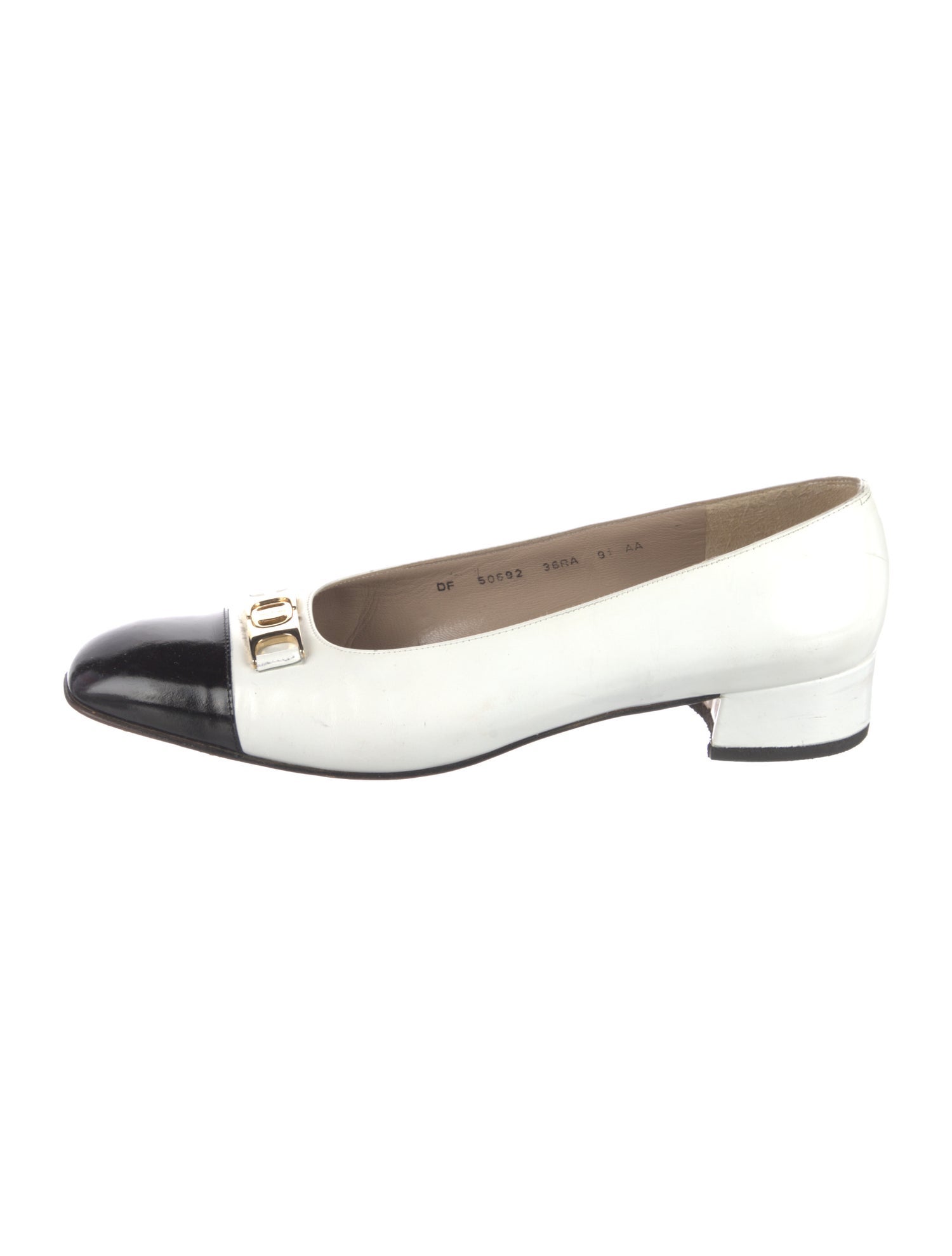 Salvatore Ferragamo Leather Colorblock Pattern Pumps