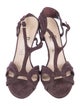 Salvatore Ferragamo Suede Bow Accents T-Strap Sandals