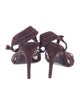 Salvatore Ferragamo Suede Bow Accents T-Strap Sandals