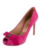 Salvatore Ferragamo Vara Bow Accent Suede Pumps