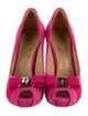 Salvatore Ferragamo Vara Bow Accent Suede Pumps