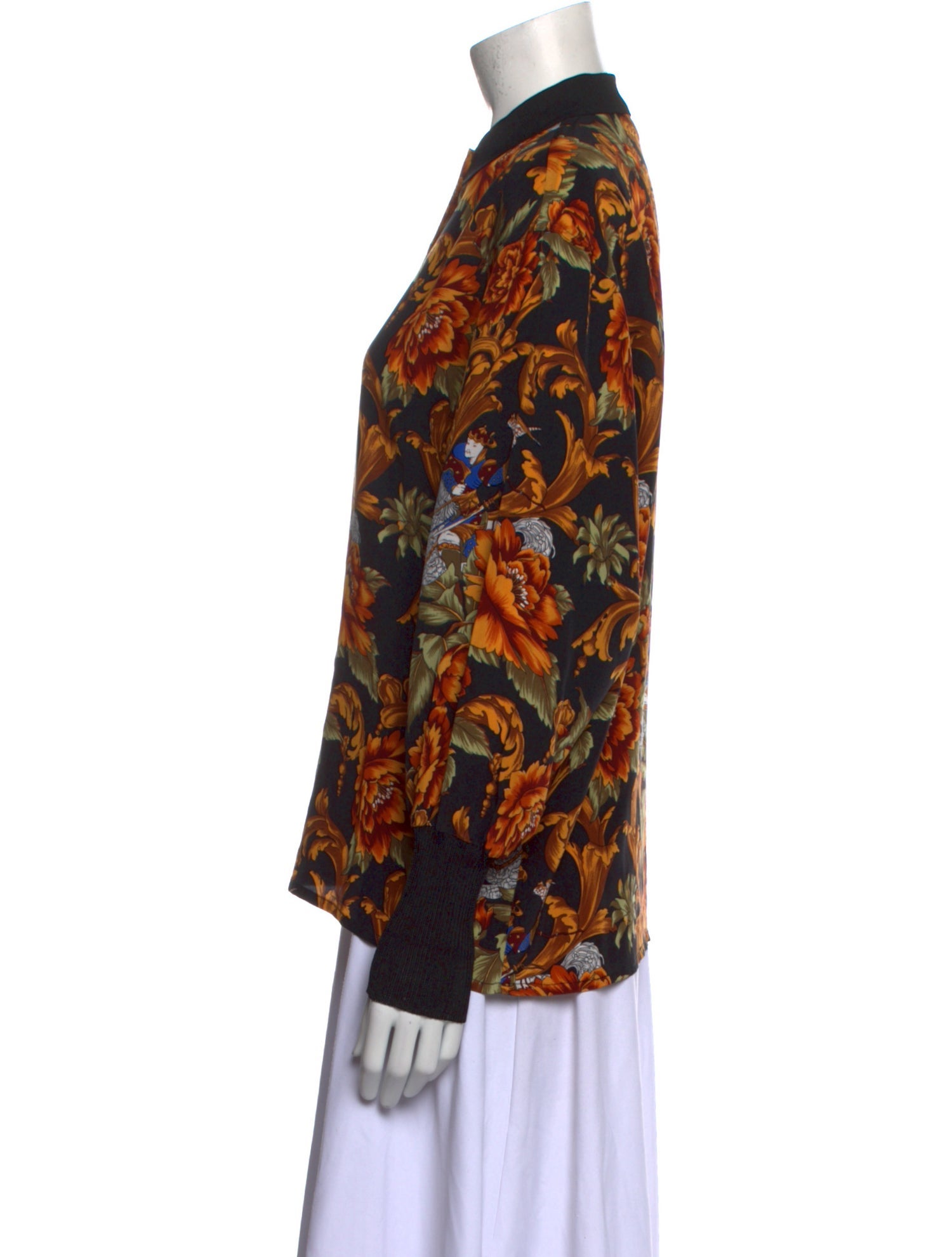 Salvatore Ferragamo Printed Long Sleeve Blouse
