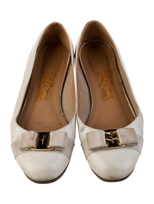 Salvatore Ferragamo Vara Bow Accent Leather Ballet Flats