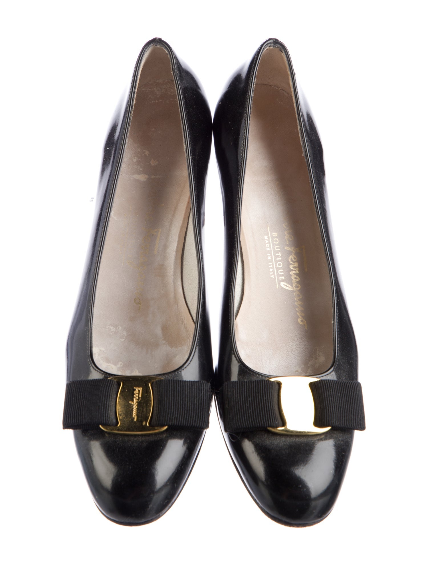 Salvatore Ferragamo Vara Bow Accent Patent Leather Flats