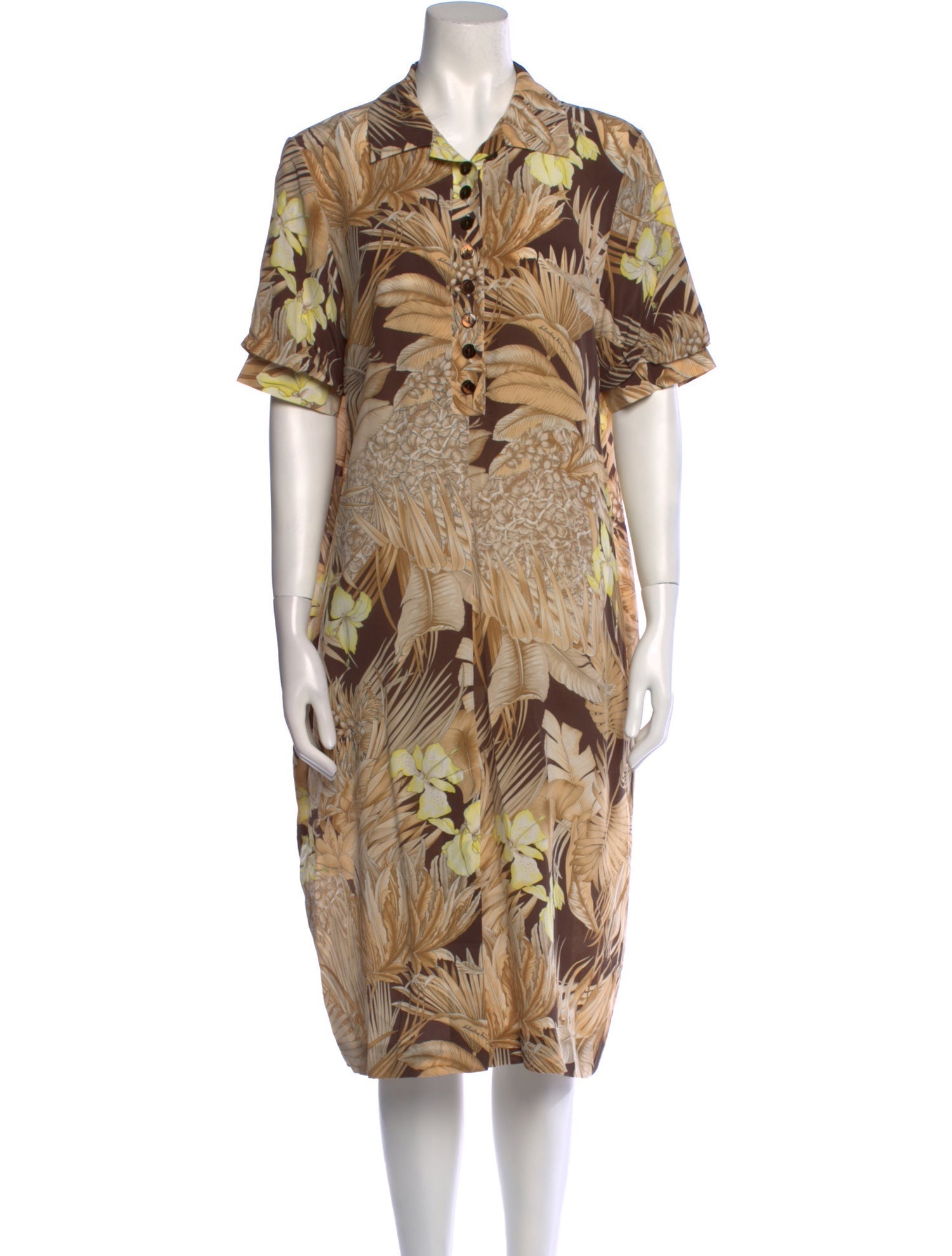 Salvatore Ferragamo Silk Midi Length Dress