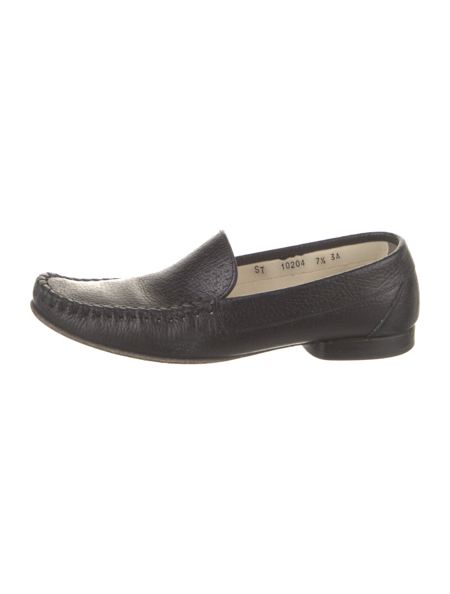 Salvatore Ferragamo Leather Whipstitch Trim Loafers
