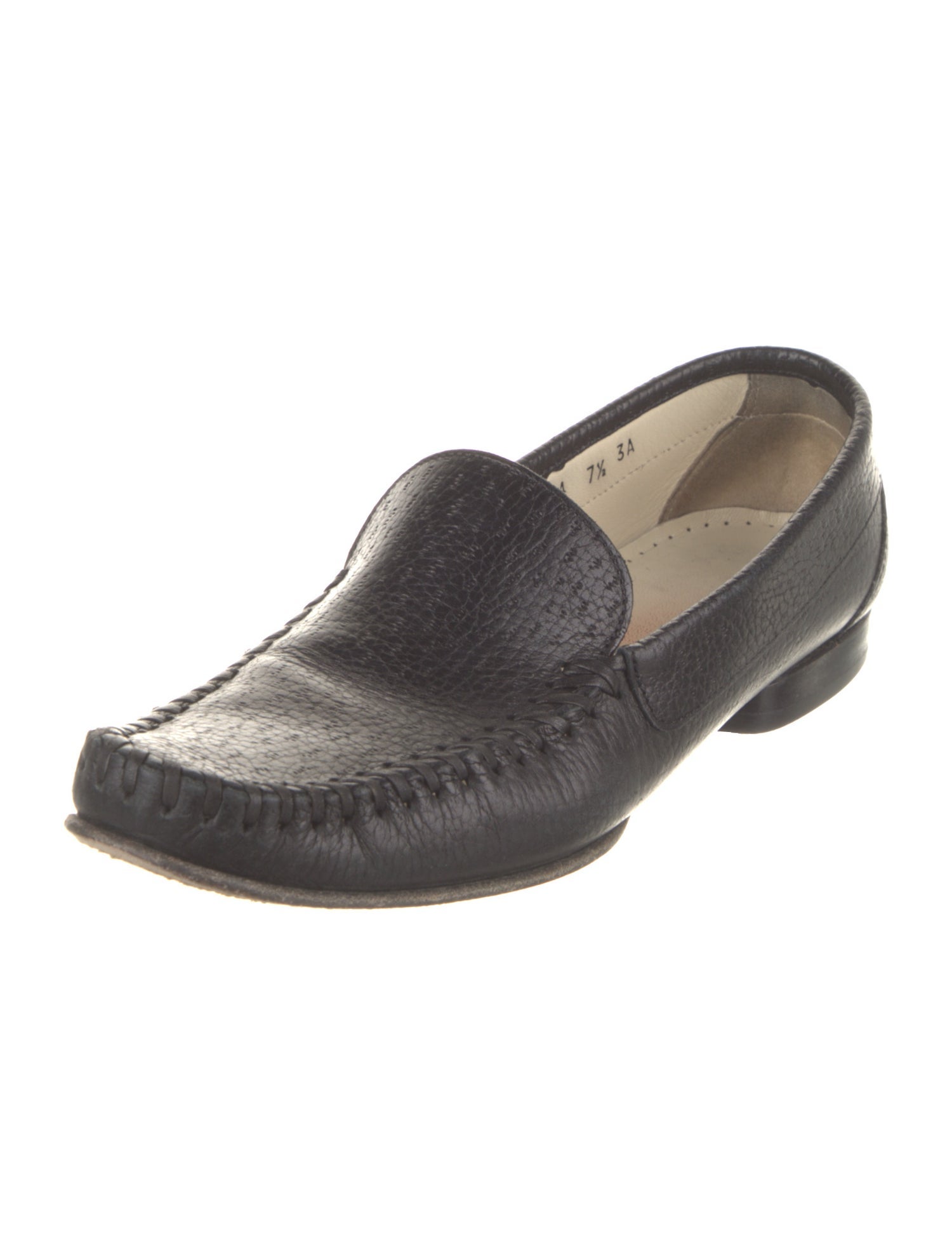 Salvatore Ferragamo Leather Whipstitch Trim Loafers