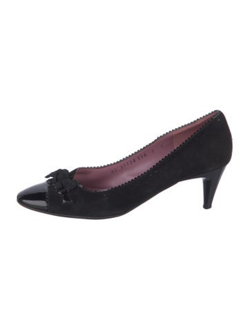 Salvatore Ferragamo Pumps Suede Bow Accents 7