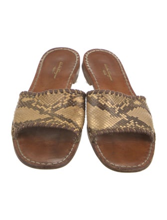 Salvatore Ferragamo Snakeskin Animal Print Flats