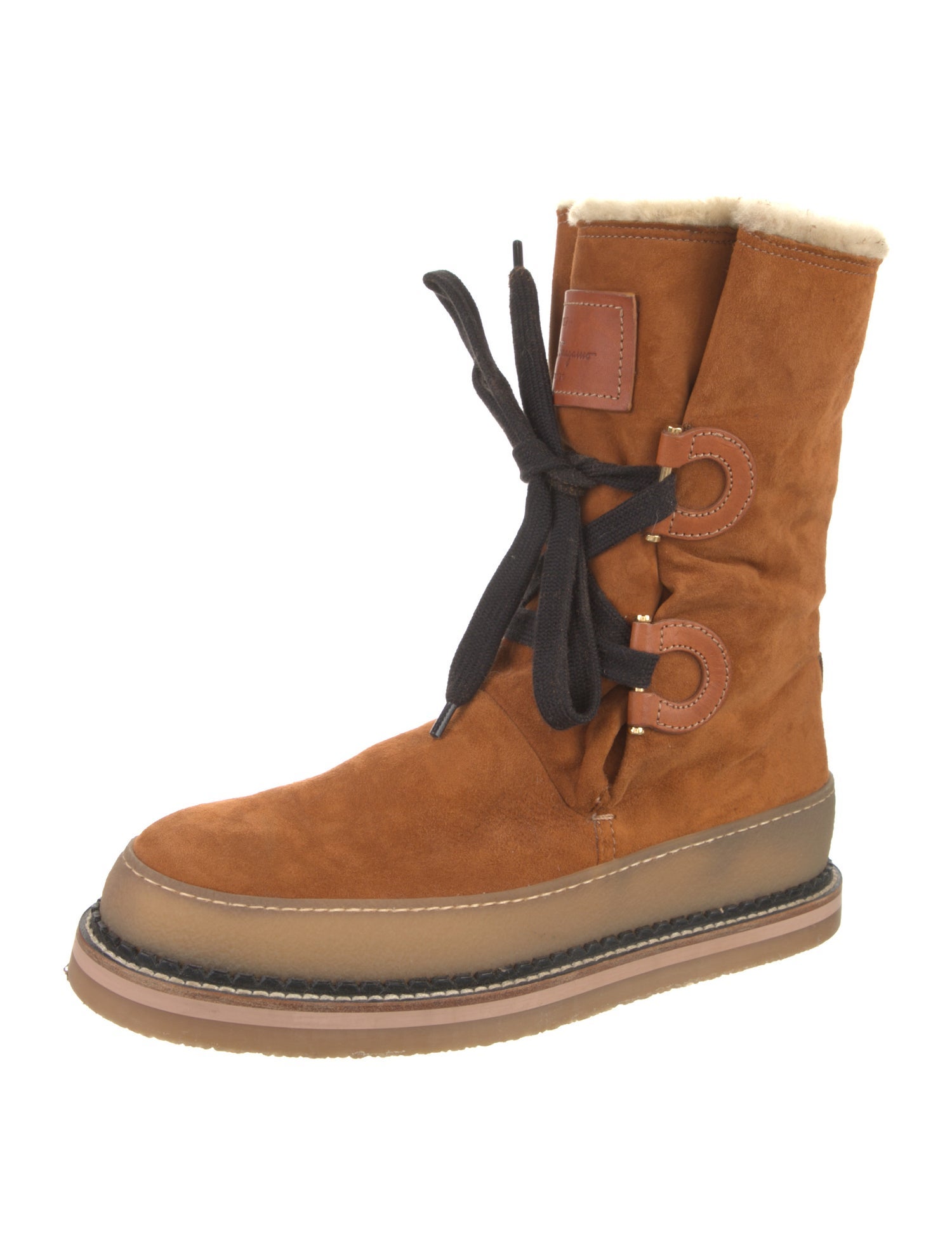 Salvatore Ferragamo Suede Lace-Up Boots