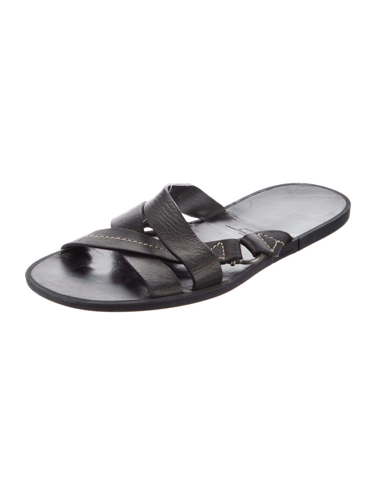 Salvatore Ferragamo Leather Slides