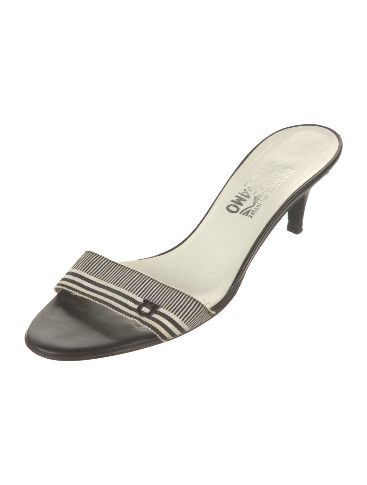 Salvatore Ferragamo Leather Printed Slides