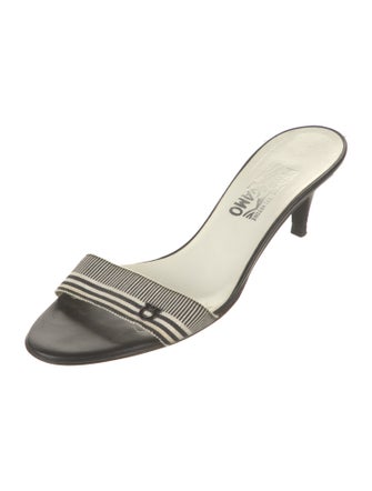 Salvatore Ferragamo Leather Printed Slides