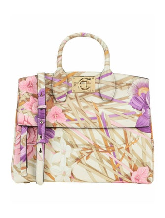 Salvatore Ferragamo Printed Top Handle Bag w/ Tags