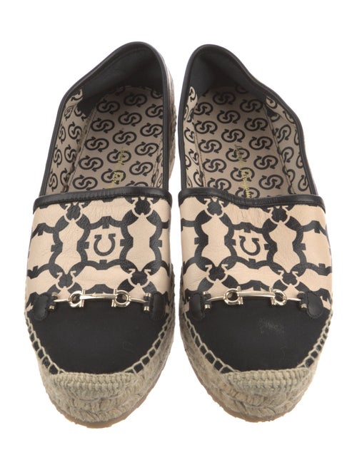 Salvatore Ferragamo Gancini Logo Leather Espadrilles