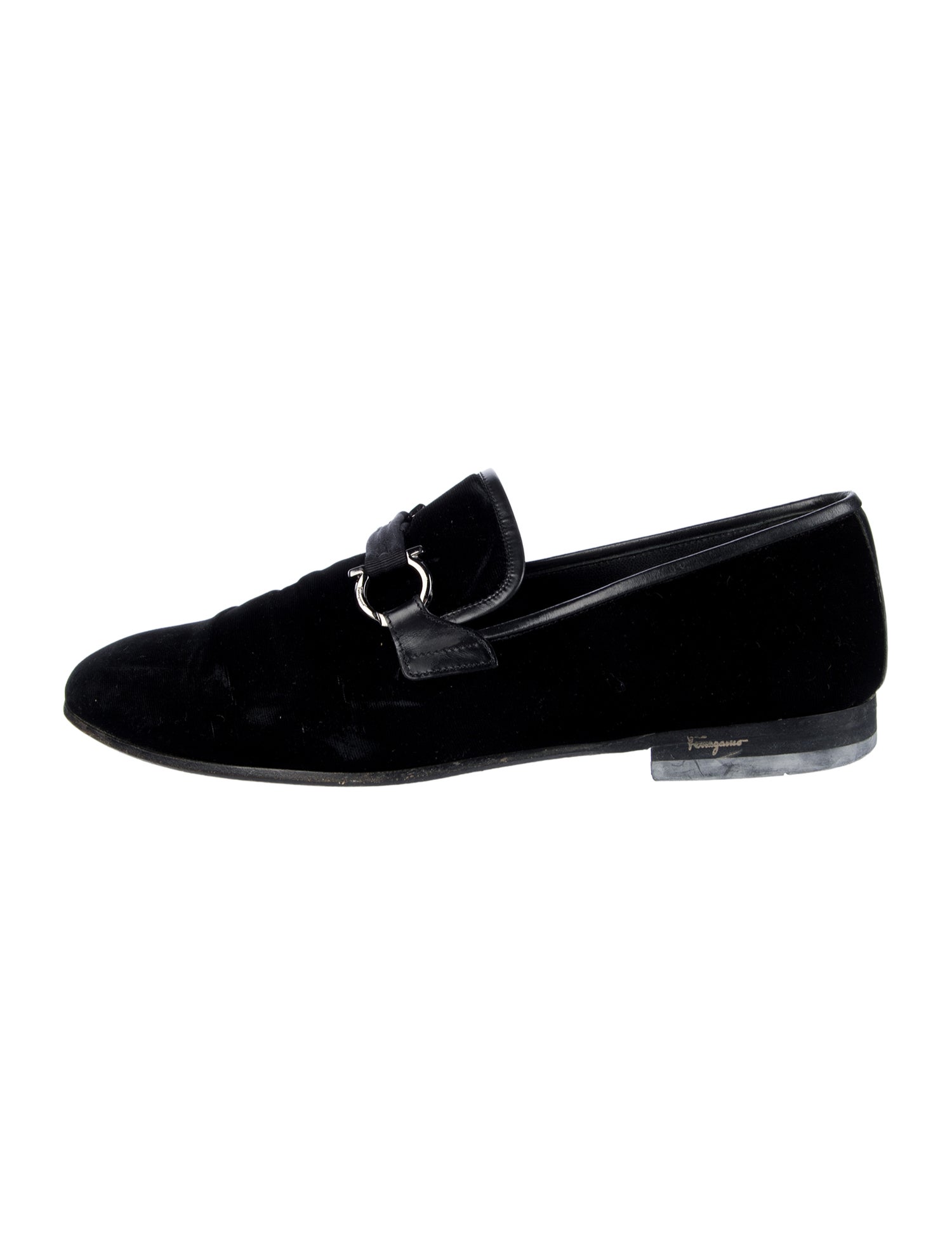 Salvatore Ferragamo Horsebit Accent Velvet Loafers