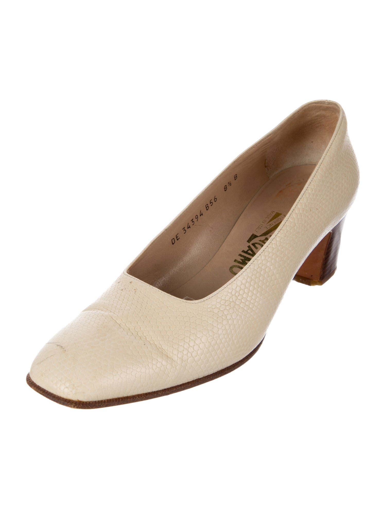 Salvatore Ferragamo Embossed Leather Pumps
