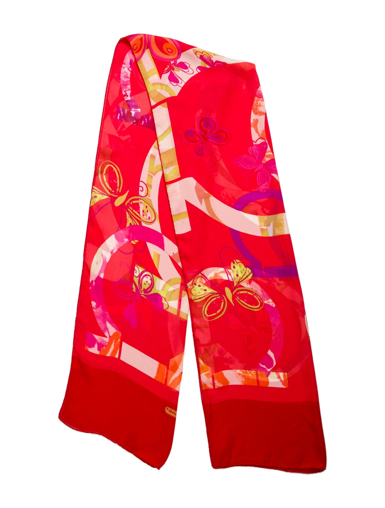 Salvatore Ferragamo Silk Floral Print Scarf