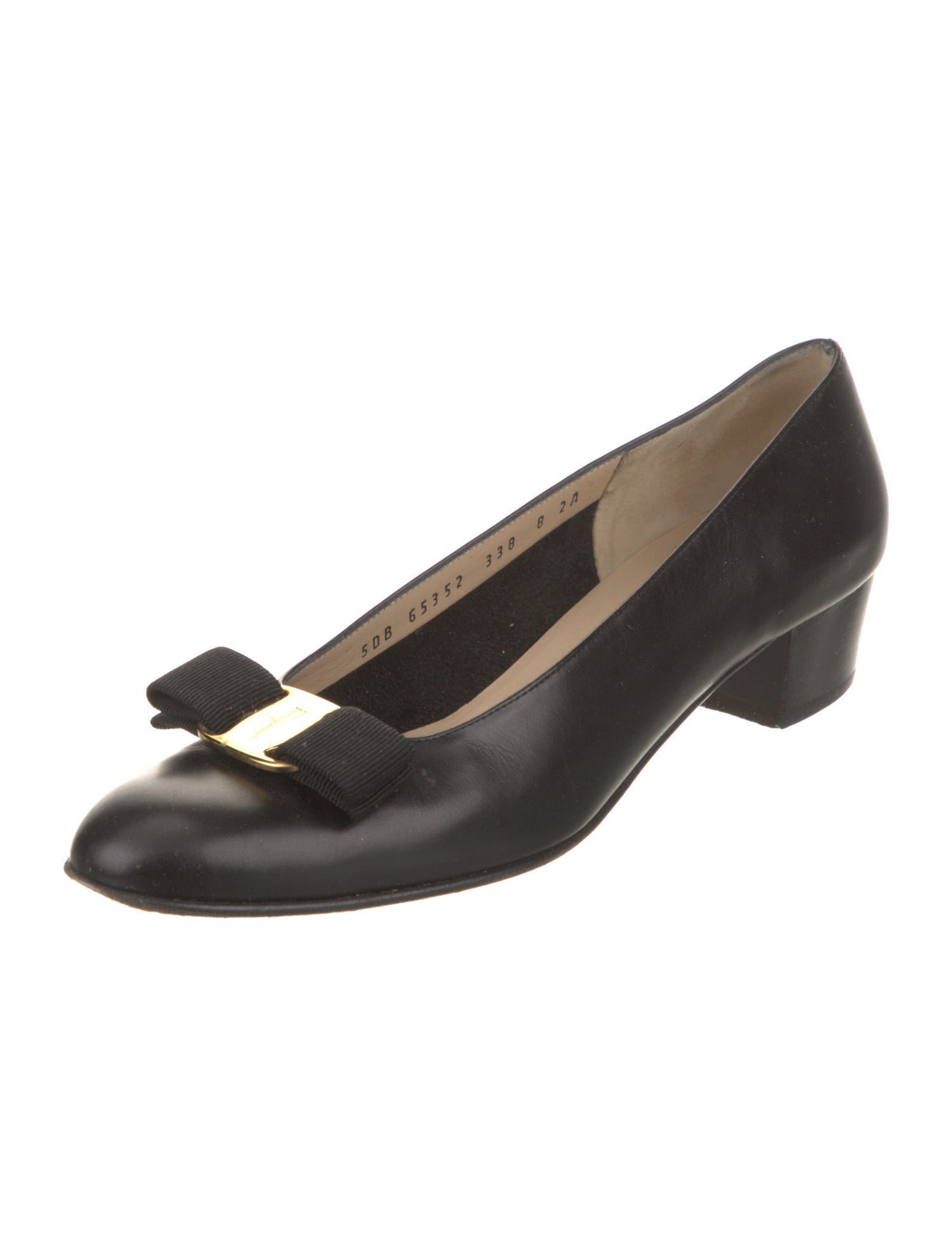 Salvatore Ferragamo Leather Bow Accents Pumps