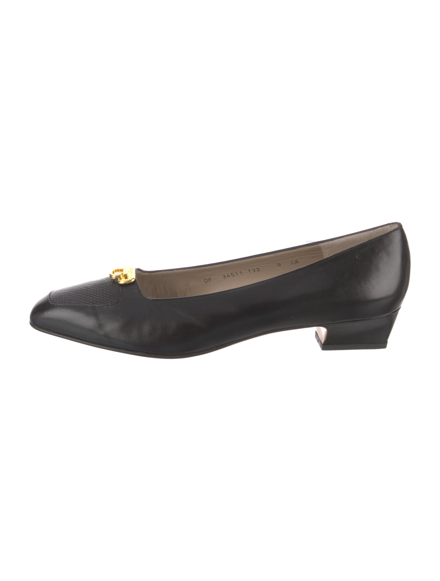 Salvatore Ferragamo Leather Bow Accents Pumps