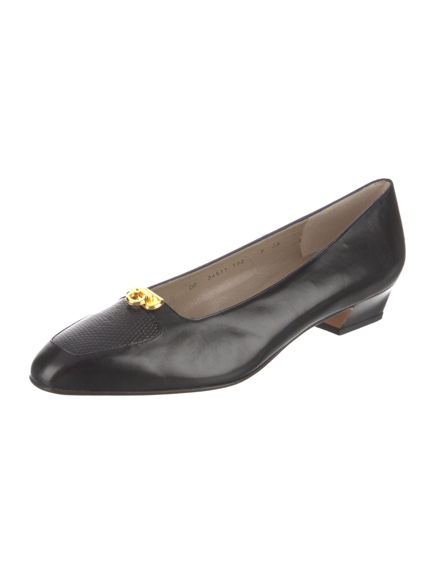 Salvatore Ferragamo Leather Bow Accents Pumps