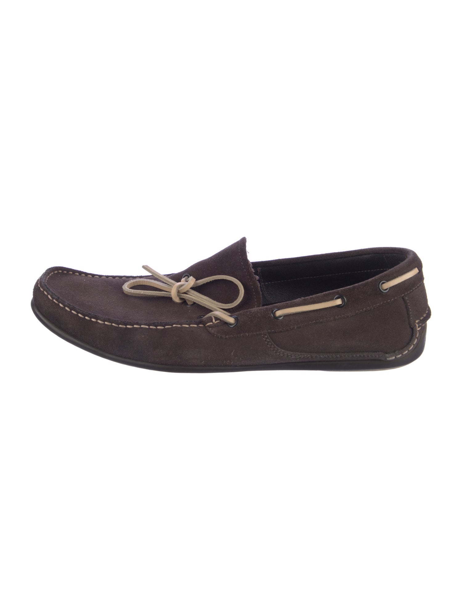 Salvatore Ferragamo Suede Bow Accents Moccasins