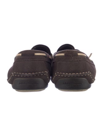 Salvatore Ferragamo Suede Bow Accents Moccasins
