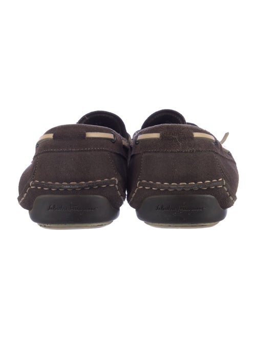 Salvatore Ferragamo Suede Bow Accents Moccasins