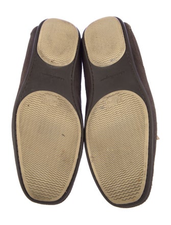 Salvatore Ferragamo Suede Bow Accents Moccasins