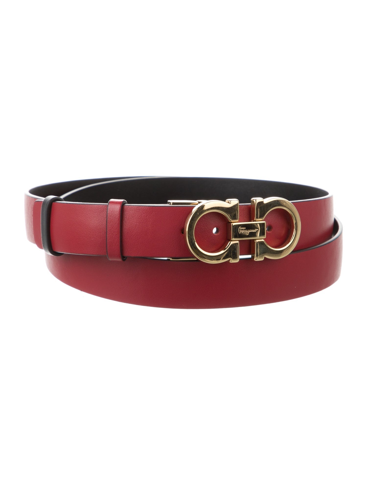 Salvatore Ferragamo Skinny Leather Waist Belt
