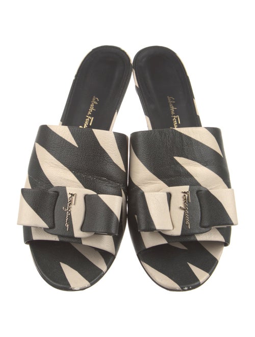 Salvatore Ferragamo Leather Striped Slides