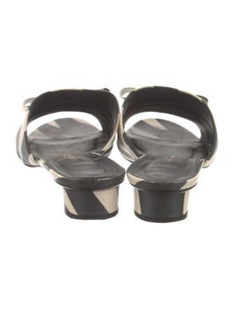 Salvatore Ferragamo Leather Striped Slides