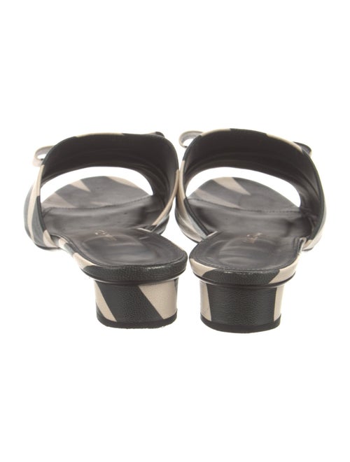 Salvatore Ferragamo Leather Striped Slides