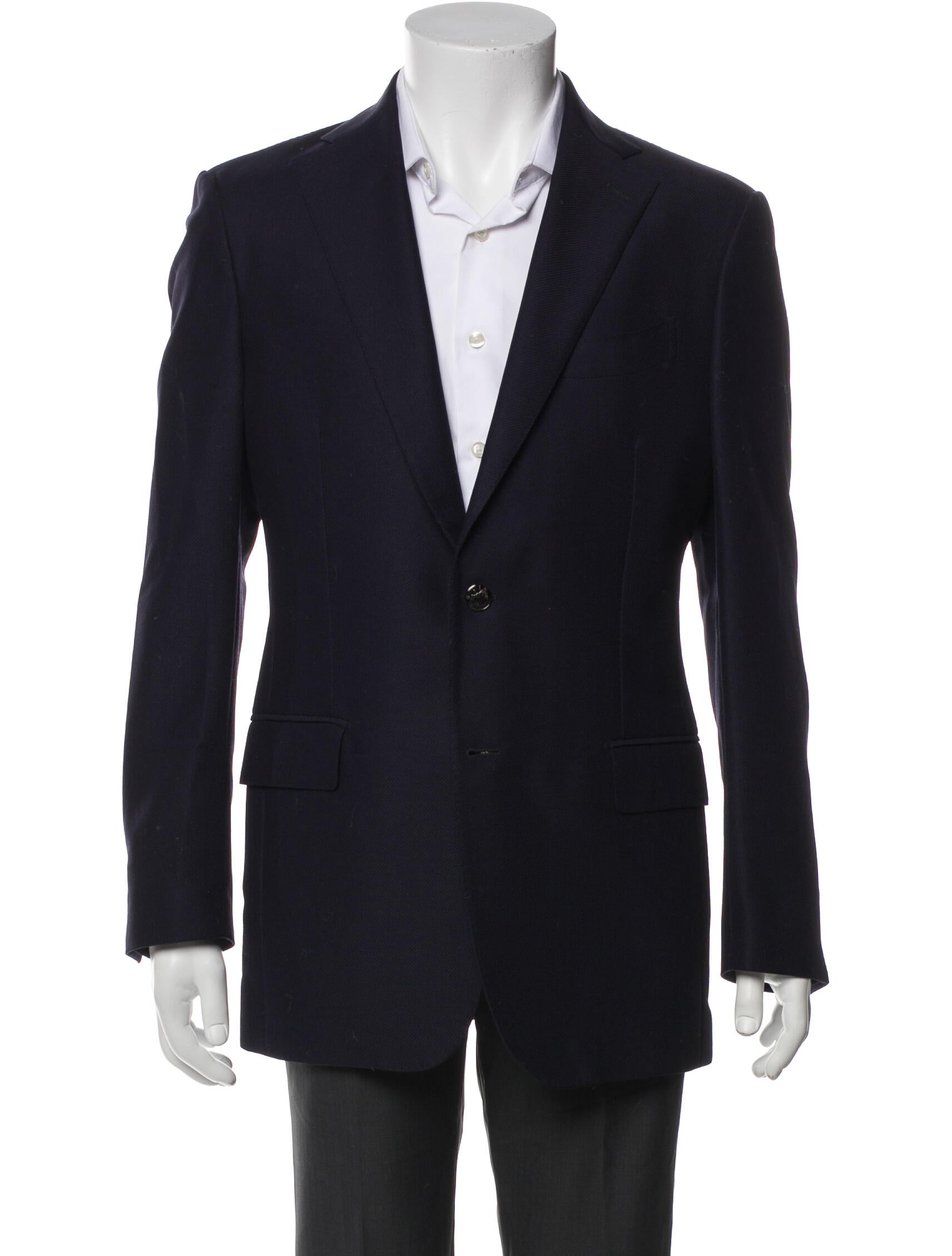 Salvatore Ferragamo Wool Leather Trim Embellishment Blazer