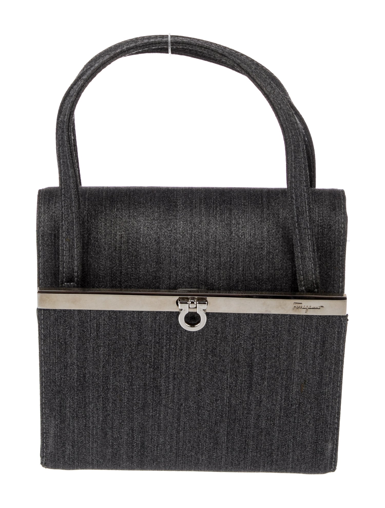 Salvatore Ferragamo Denim Top Handle Bag