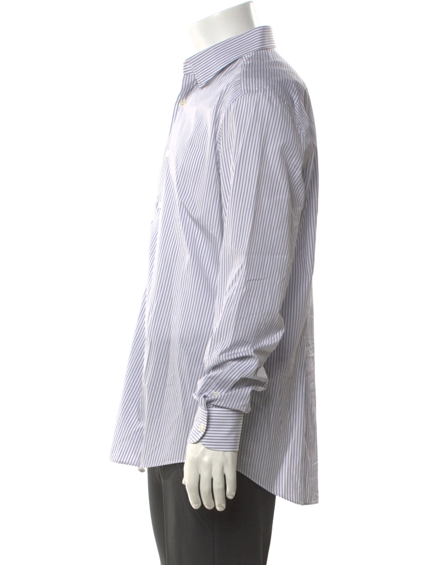 Salvatore Ferragamo Striped Long Sleeve Dress Shirt