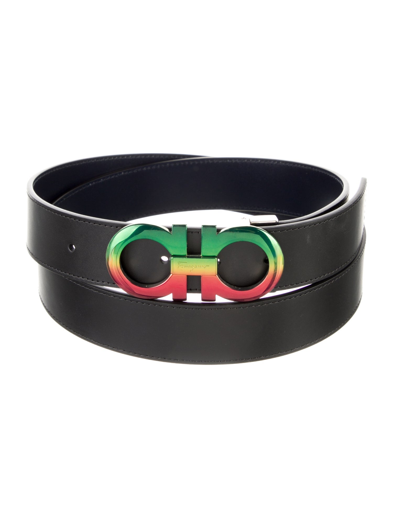 Salvatore Ferragamo Gancini Logo Leather Belt