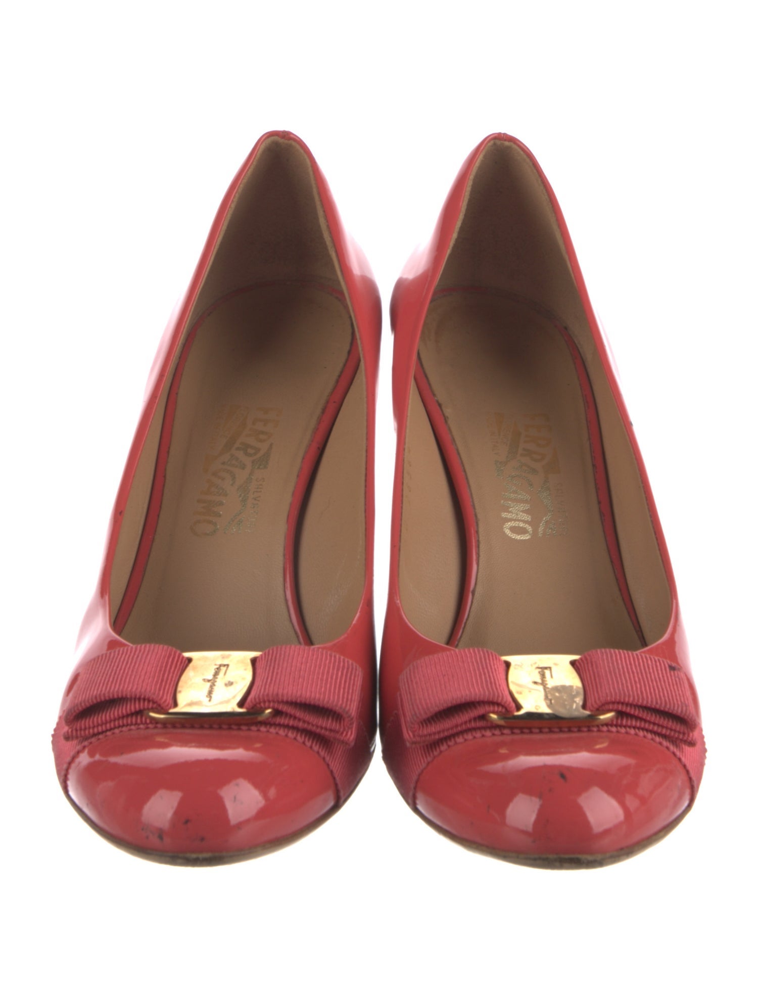 Salvatore Ferragamo Vara Bow Accent Patent Leather Pumps